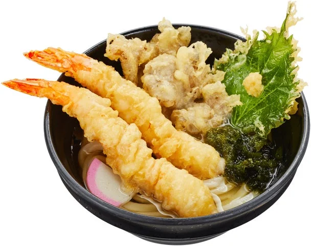 大えび天や舞茸天がのったうどん