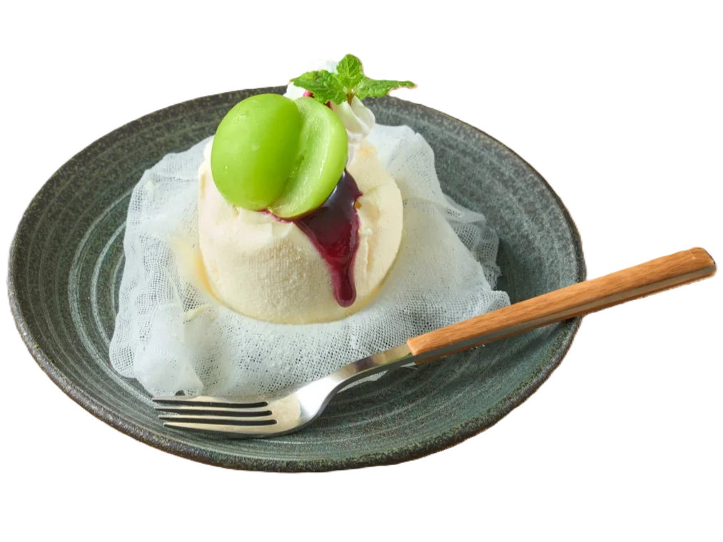 シャインマスカットの豆乳チーズケーキ