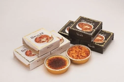 オハヨー乳業 BRULEE GIFT（ブリュレ ギフト）の箱と焼き目のあるカップアイス