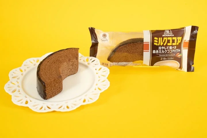 森永ミルクココアバウムの切り出しとパッケージ