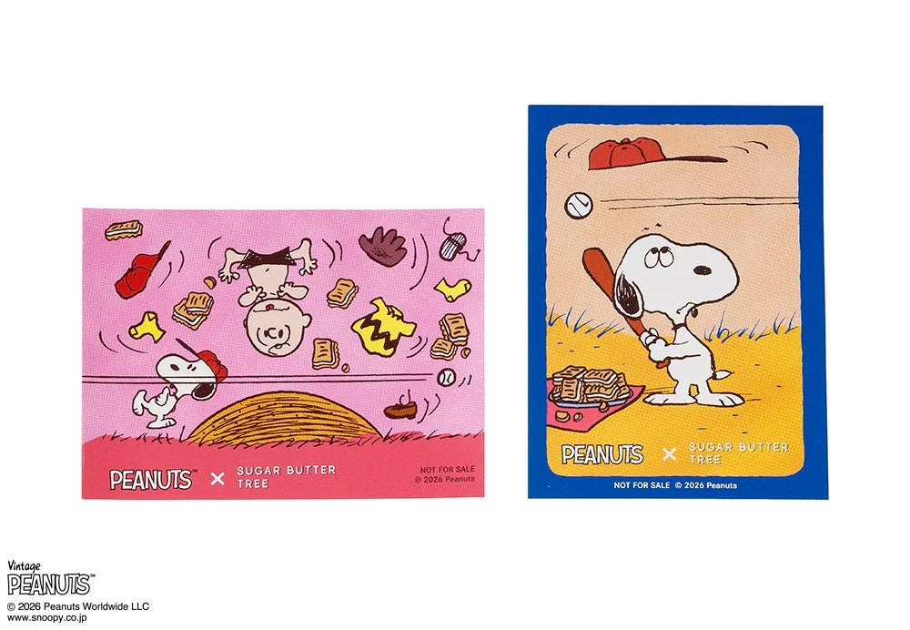 PEANUTS×シュガーバターの木 オリジナルステッカーの2デザイン