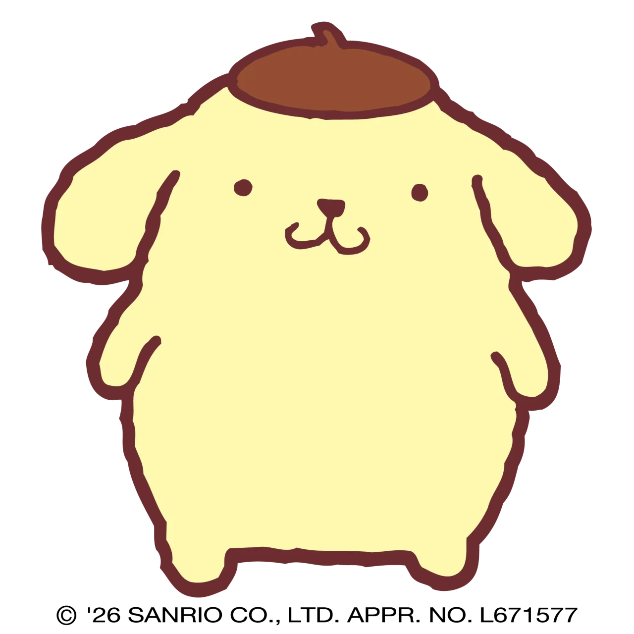 ポムポムプリンのベレー帽姿のキャラクターイラスト