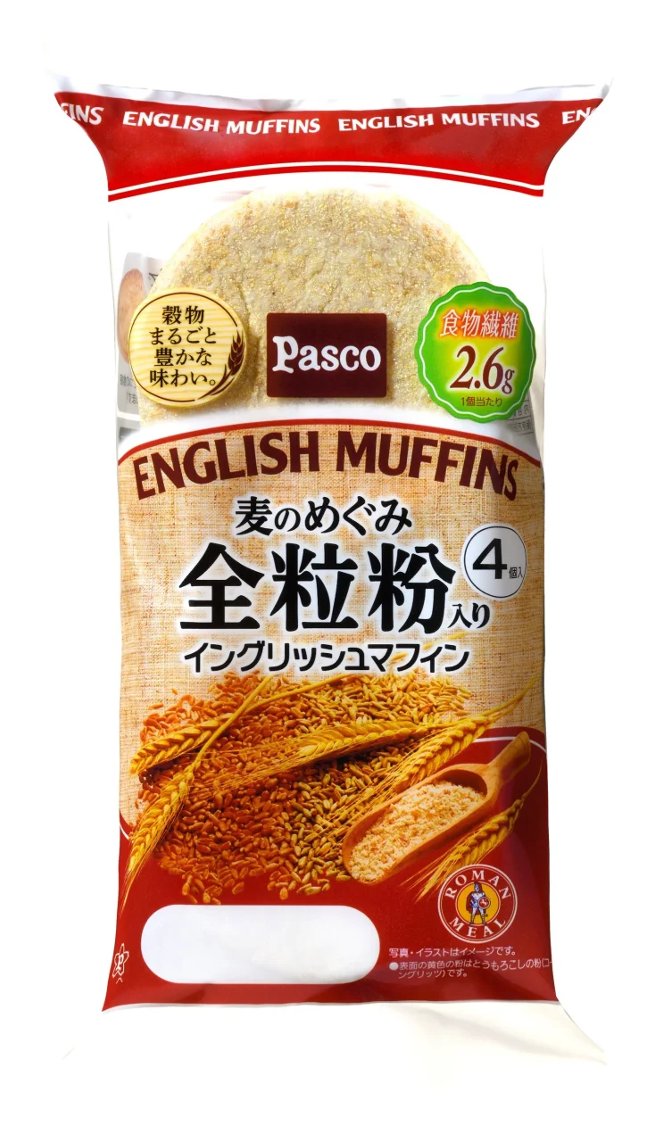 麦のめぐみ 全粒粉入りイングリッシュマフィンのパッケージ