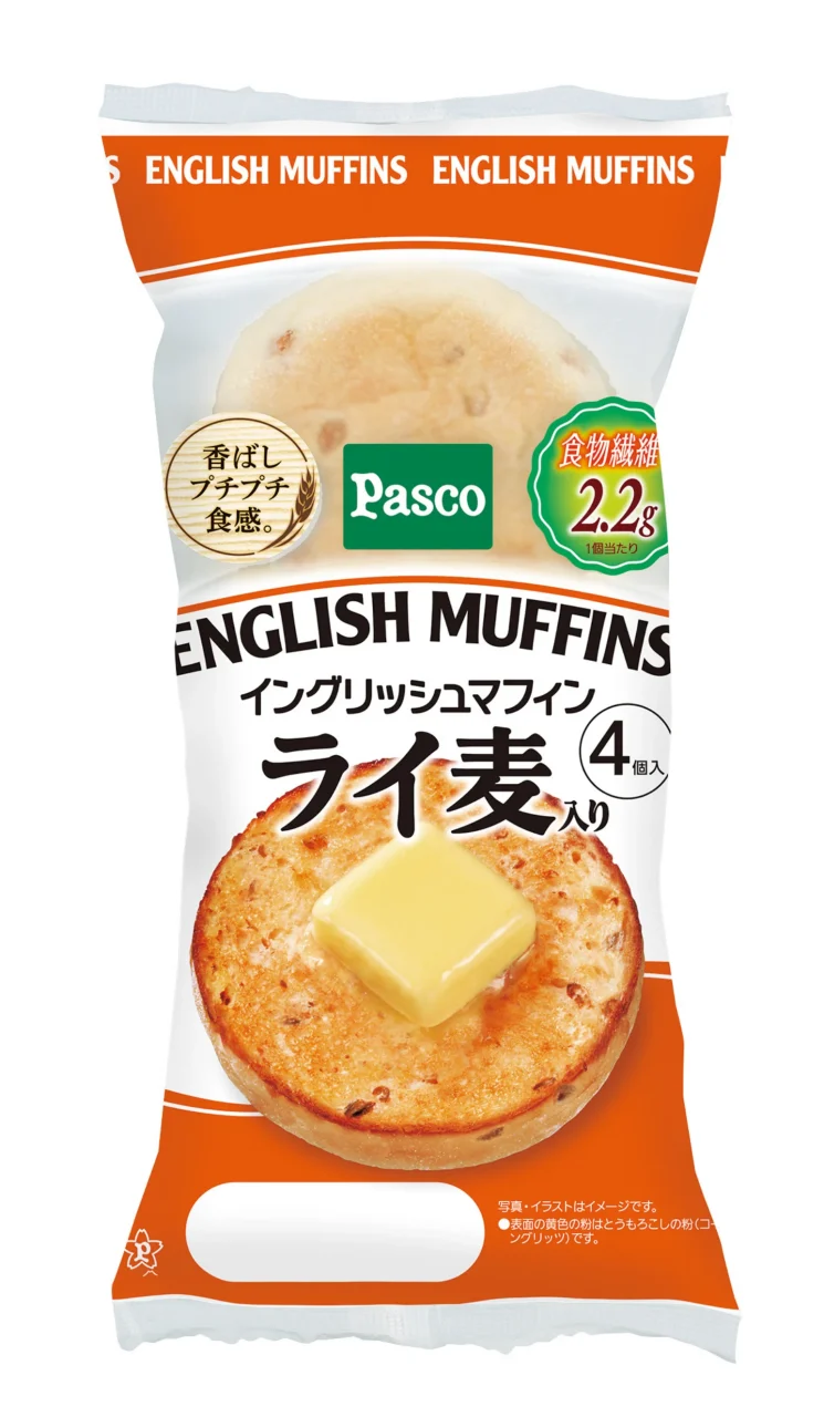 Pasco イングリッシュマフィン ライ麦入り 4個入のパッケージ