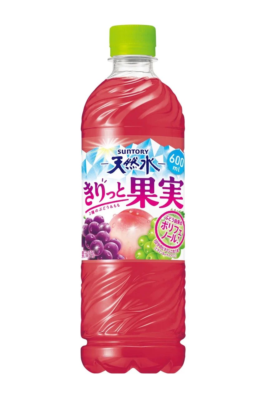 サントリー天然水 きりっと果実 ２種のぶどう＆もも 600mlペットボトル