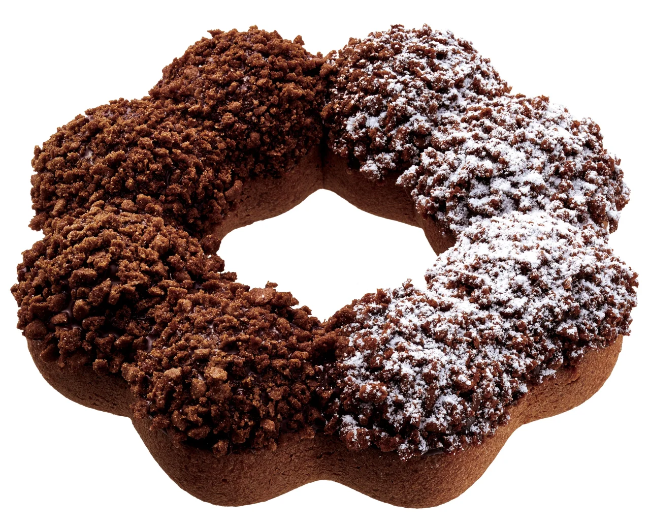 ポン・デ・ザクショコラ。チョコクランチをトッピングしたドーナツ
