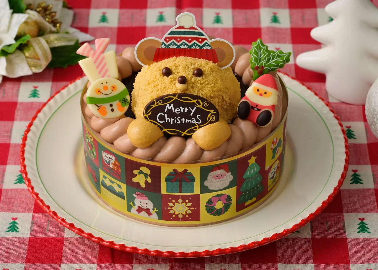 くまさんのチョコレートケーキ(4.5号)。くまのぬいぐるみを表現したチョコレートケーキ。