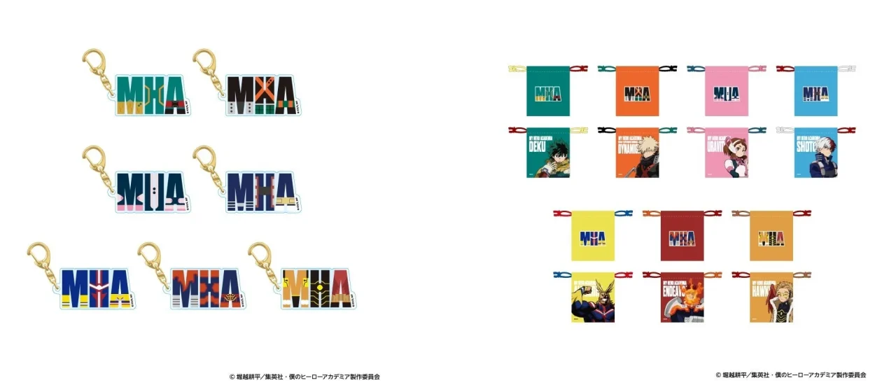 アクリルキーホルダー(ランダム7種)と巾着(全7種)の商品画像
