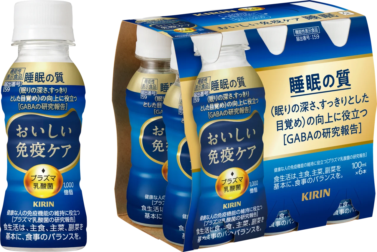 キリン おいしい免疫ケア 睡眠の100mlボトルと6本パック