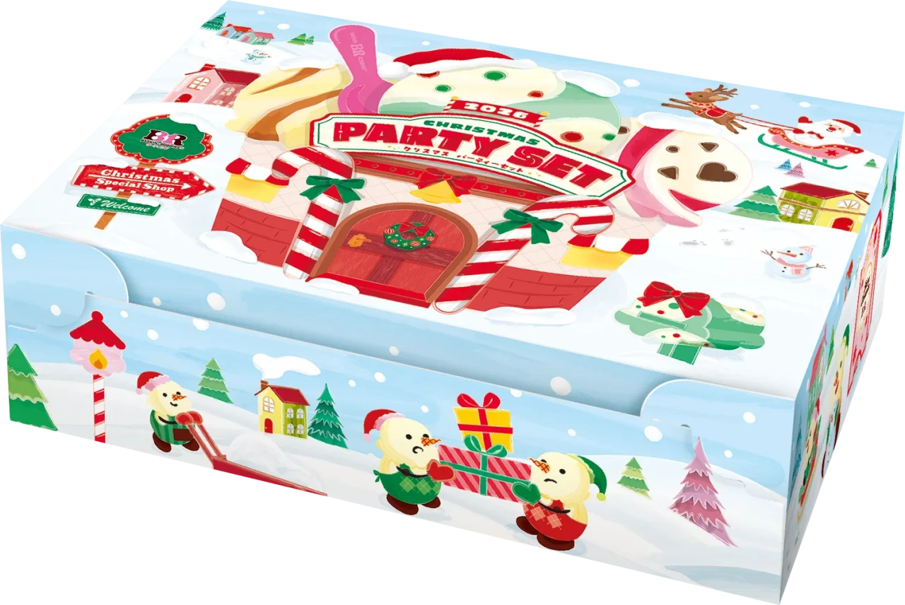 クリスマス パーティーセットの雪景色デザインのBOX
