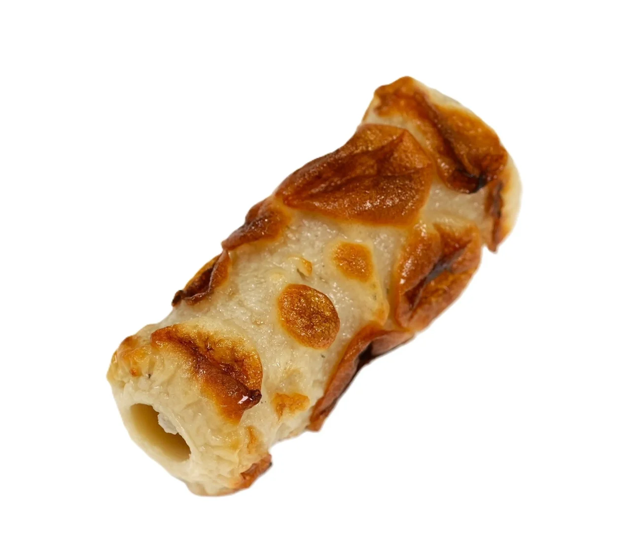 焼き目のついた中央に穴のある筒状の食品
