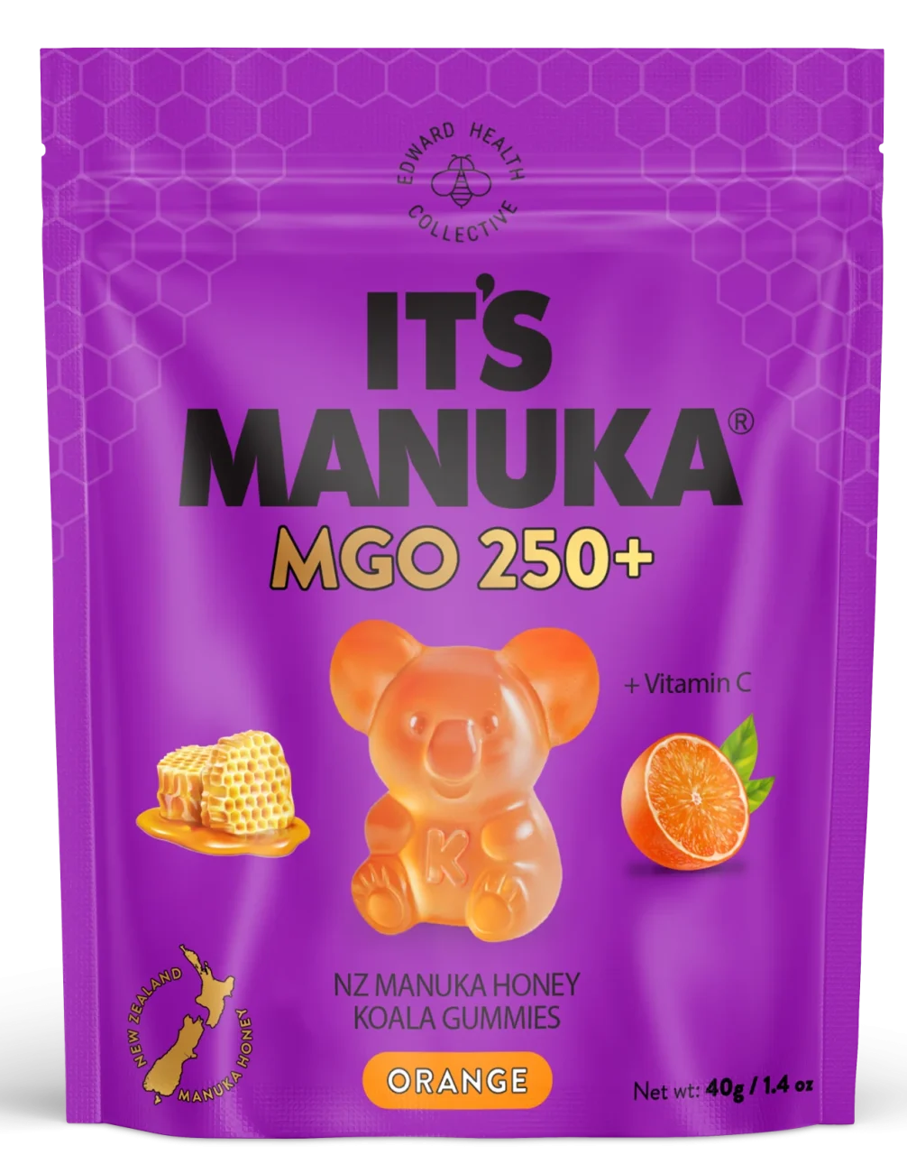 IT'S MANUKA MGO 250+ オレンジ味のコアラ型グミ パウチ