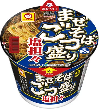 マルちゃん まぜそば ごつ盛り 塩担々のカップ麺パッケージ