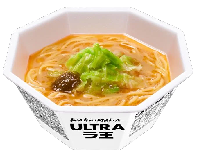 WAGYUMAFIA ULTRAラ王 WAGYU SEAFOOD FLAVORのカップ麺。キャベツ入り