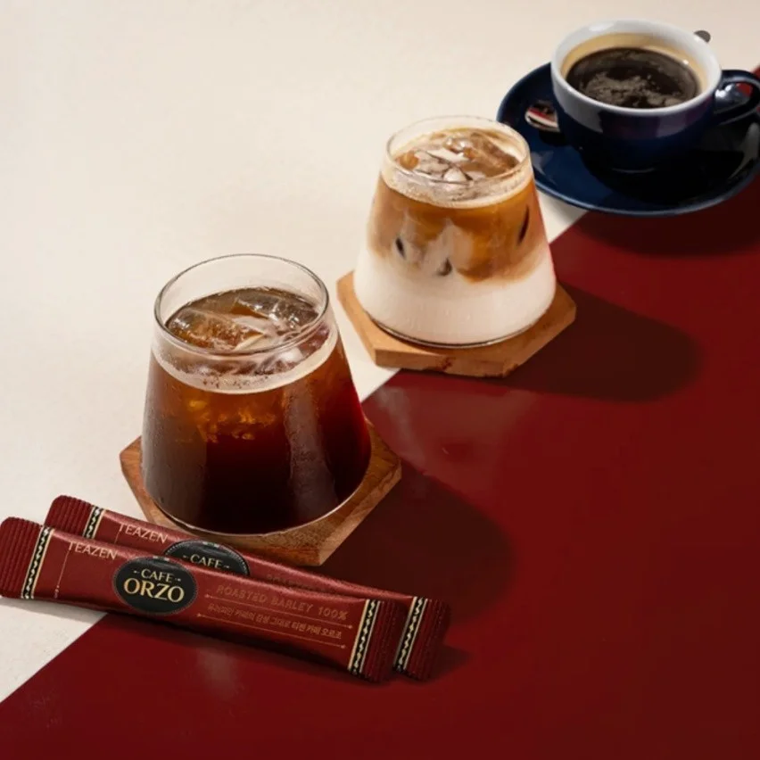 TEAZEN カフェORZOブレンド飲み方いろいろ。スティック2包とアイス飲料