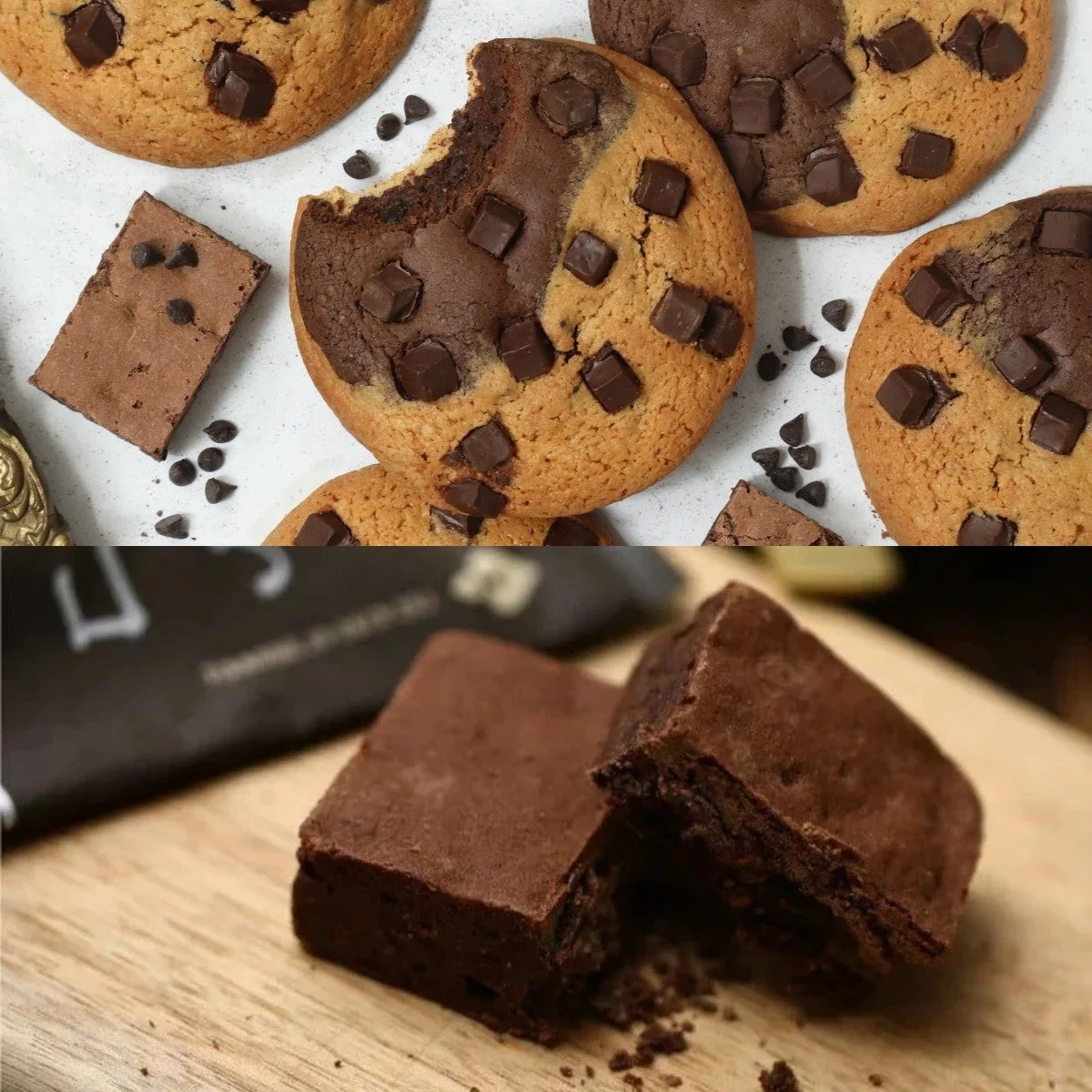 世にもおいしいBROOKIE!!とブラウニーセットのクッキーとブラウニー
