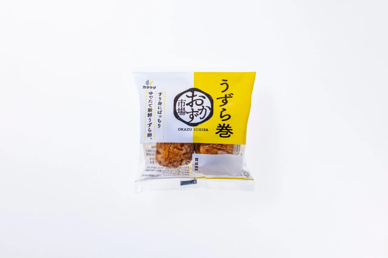おかず市場 うずら巻のパッケージ。袋入りで2個が見える