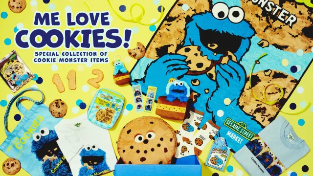 ME LOVE COOKIES!コレクションのクッキーモンスター商品が並ぶ告知ビジュアル