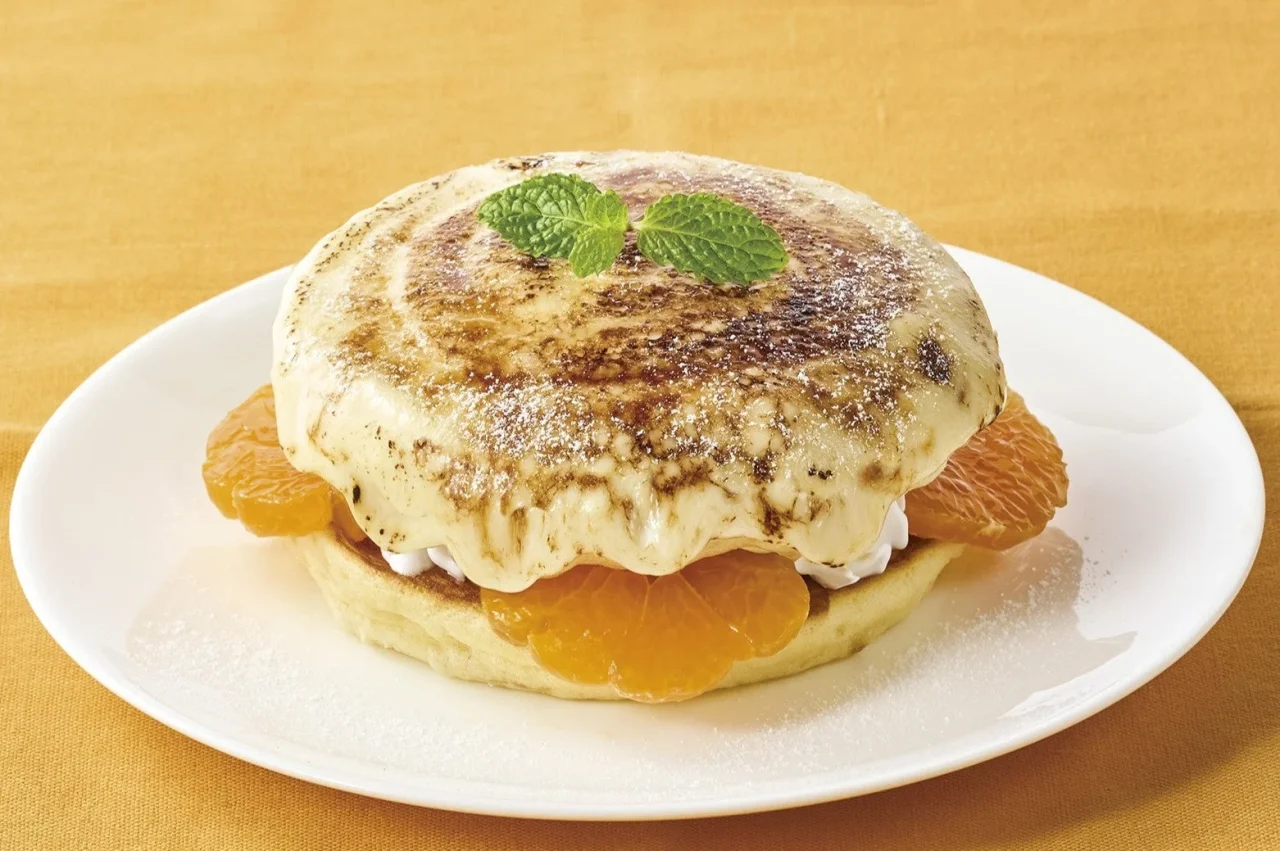 八天堂とろけるカスタードくりーむのブリュレパンケーキ（早生みかん）