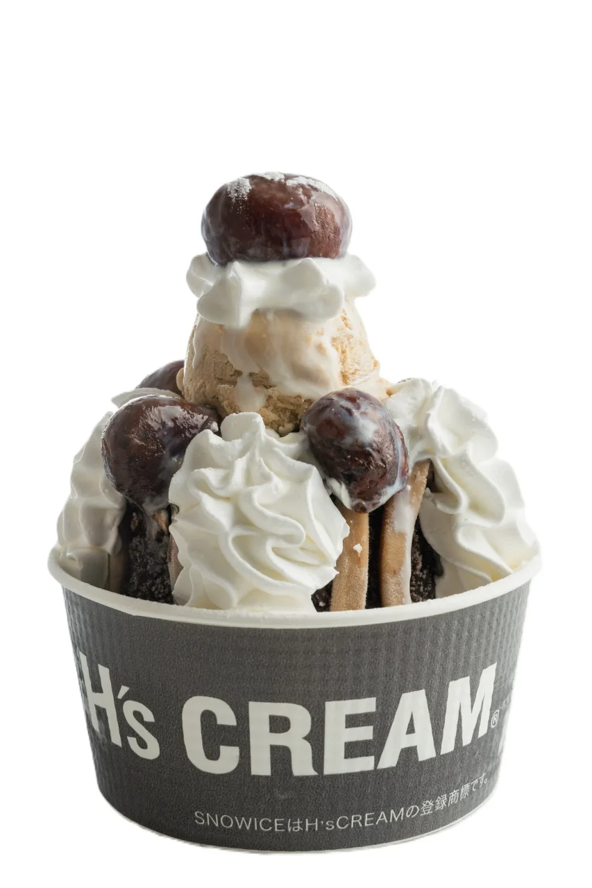 H's CREAMのカップに入ったマロンショコラスノーアイス®