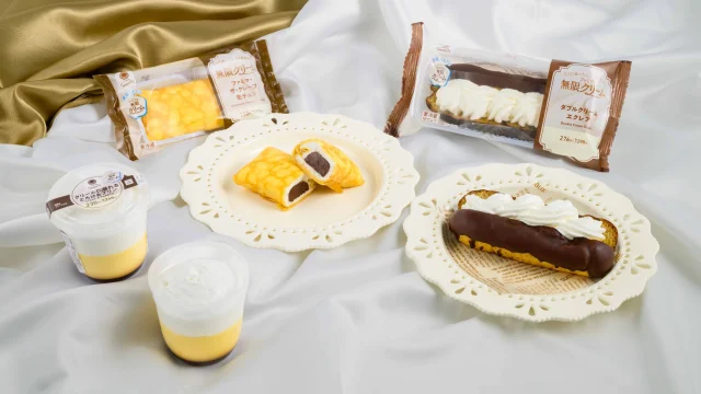 ダブルクリームエクレア、とろけるプリン、ファミマ・ザ・クレープ 生チョコ